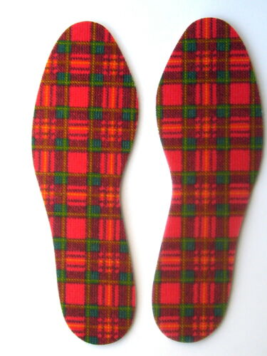 Ladies Mens Insoles Foam Comfort Tartan Soft Size 3,4,5,6,7,8,9,10,11,12,13,14