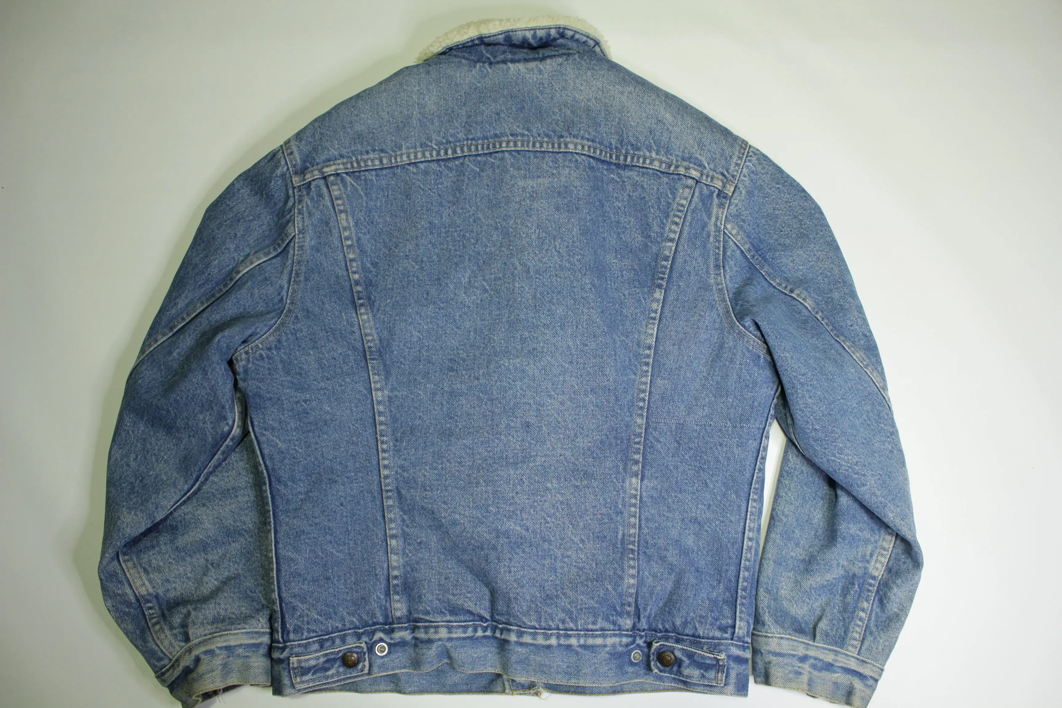 Levis San Francisco Sherpa Lined Light Washed 70's Denim Jean Jacket USA Made Type 3