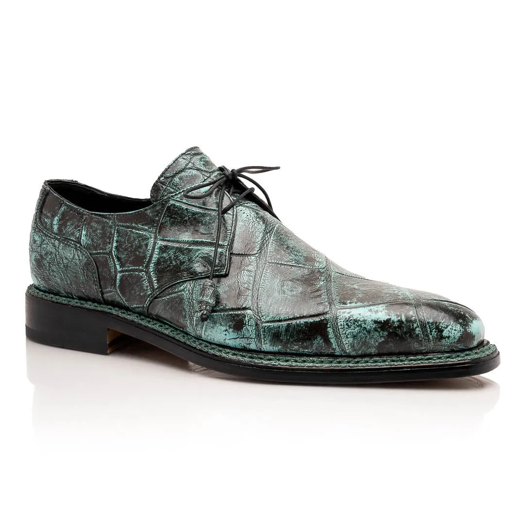 Mauri Shadow 3281/4 Men's Shoes Exotic Alligator Derby Oxfords (MA5637)