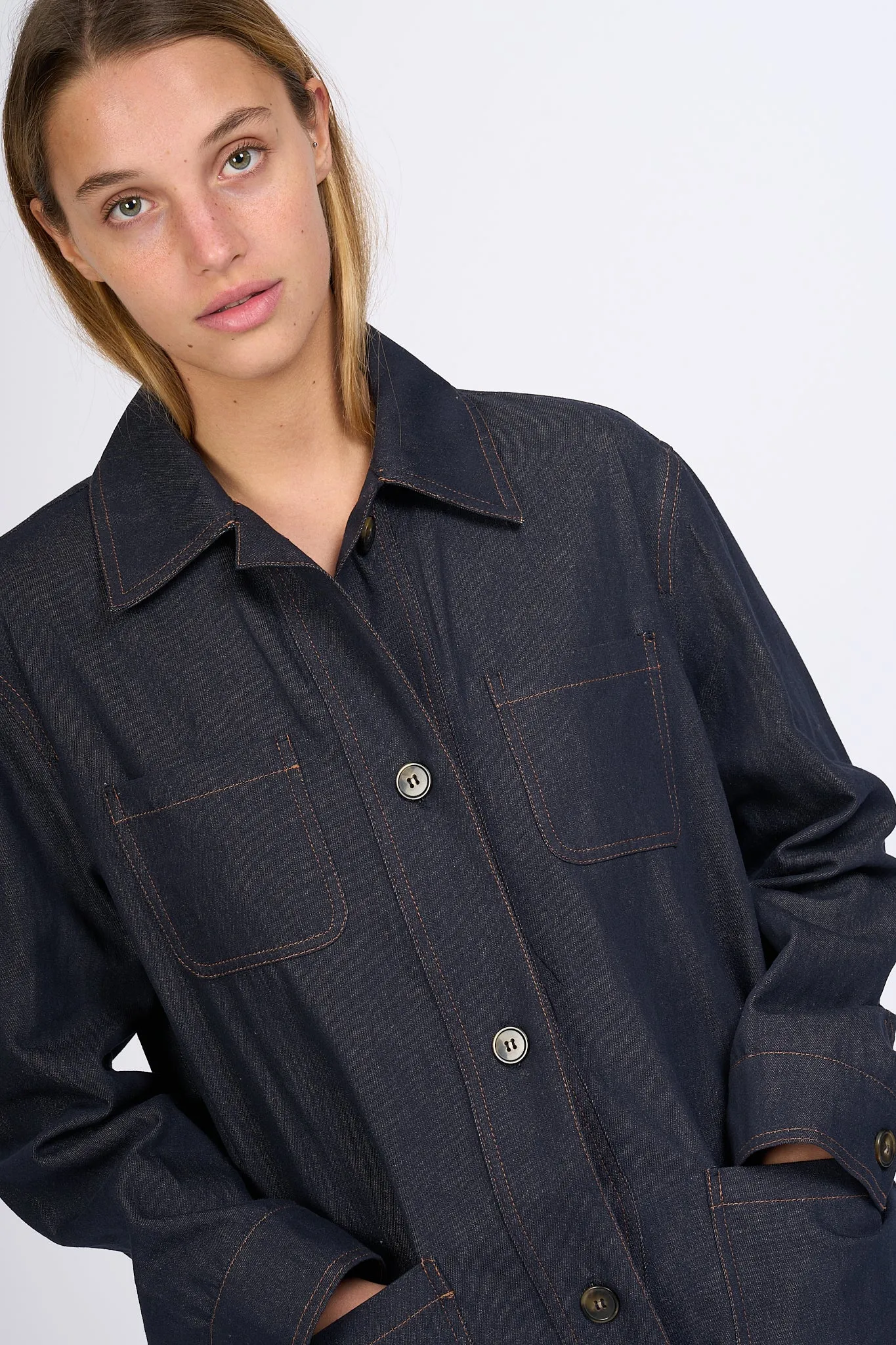 Max Mara camicia Denim Newport Blu Scuro Donna