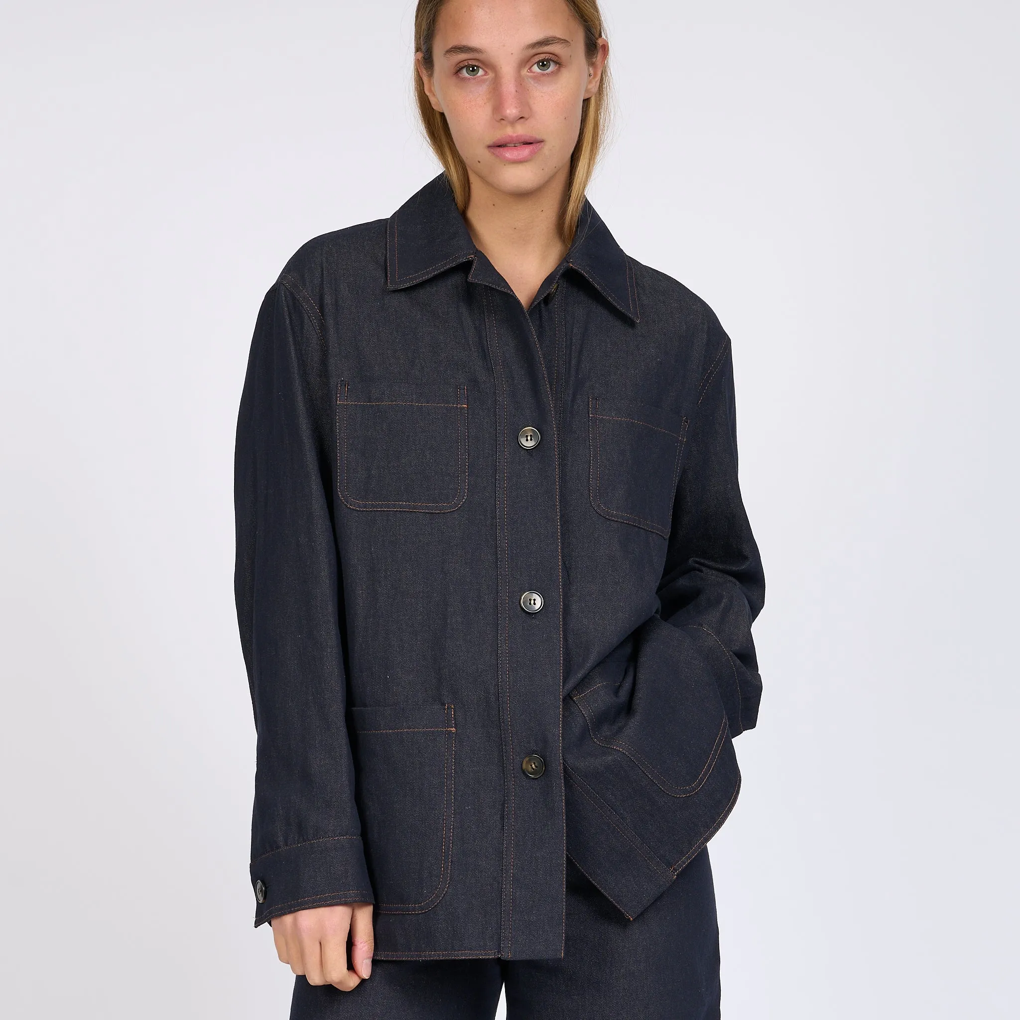 Max Mara camicia Denim Newport Blu Scuro Donna