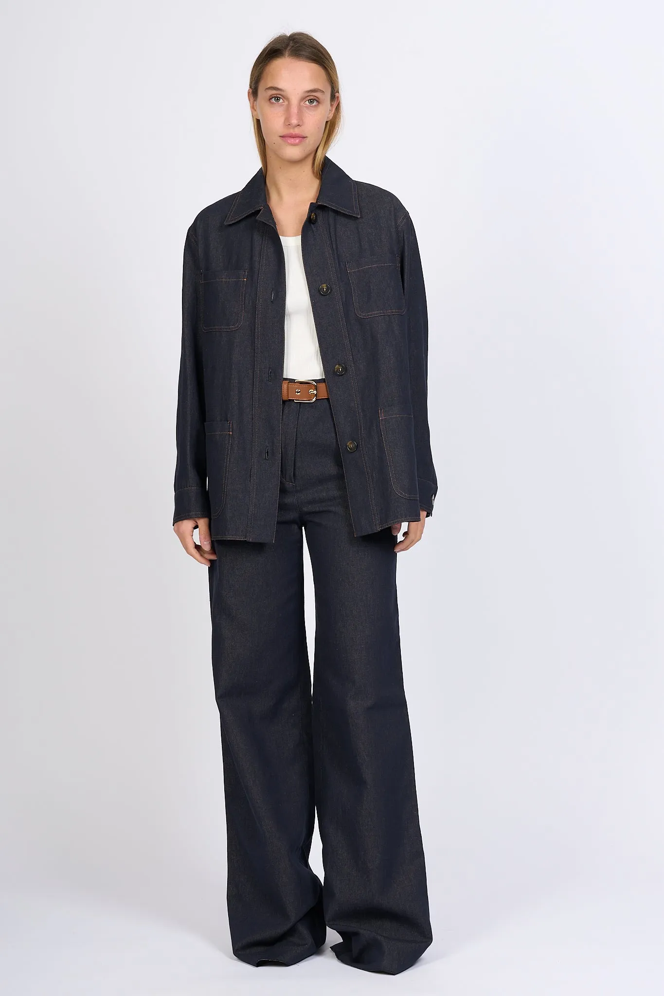 Max Mara Pantalone Cobalto Denim Blu Scuro Donna