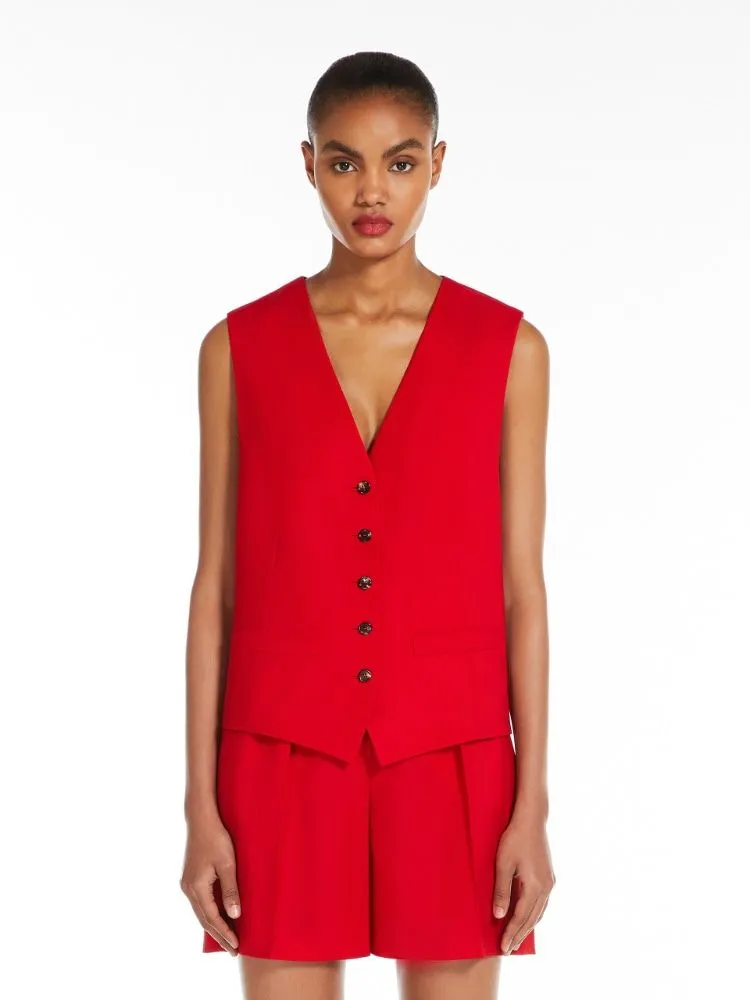 MAX MARA Red Virgin Wool Women's Jacket for FW24