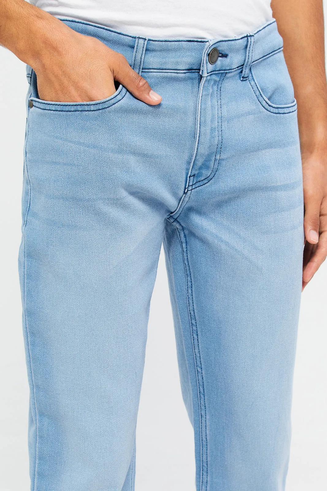 Men Blue 5-Pocket Denim Jeans