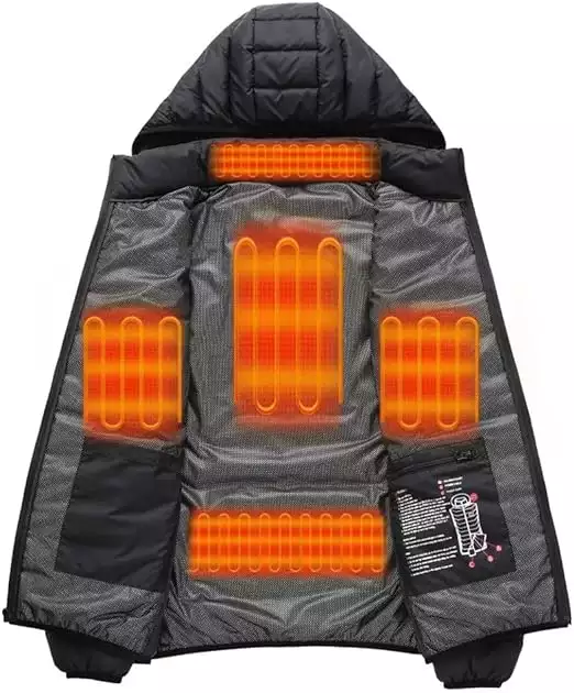 Men's Heated Jacket with Battery Pack - Water Resistant