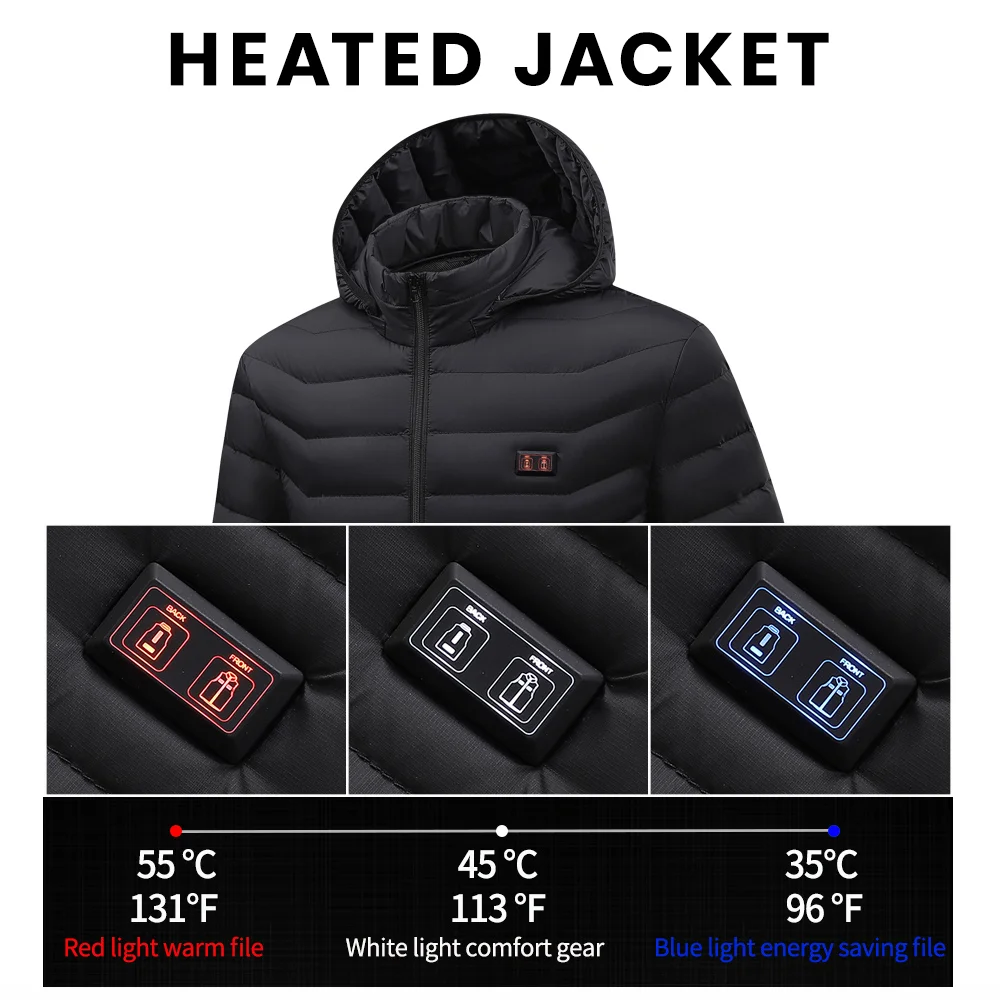 Men's Heated Jacket with Battery Pack - Water Resistant