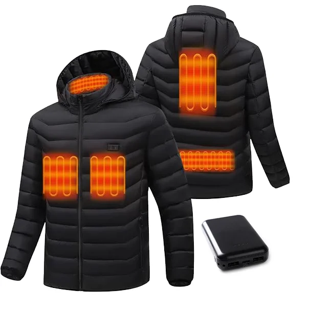 Men's Heated Jacket with Battery Pack - Water Resistant