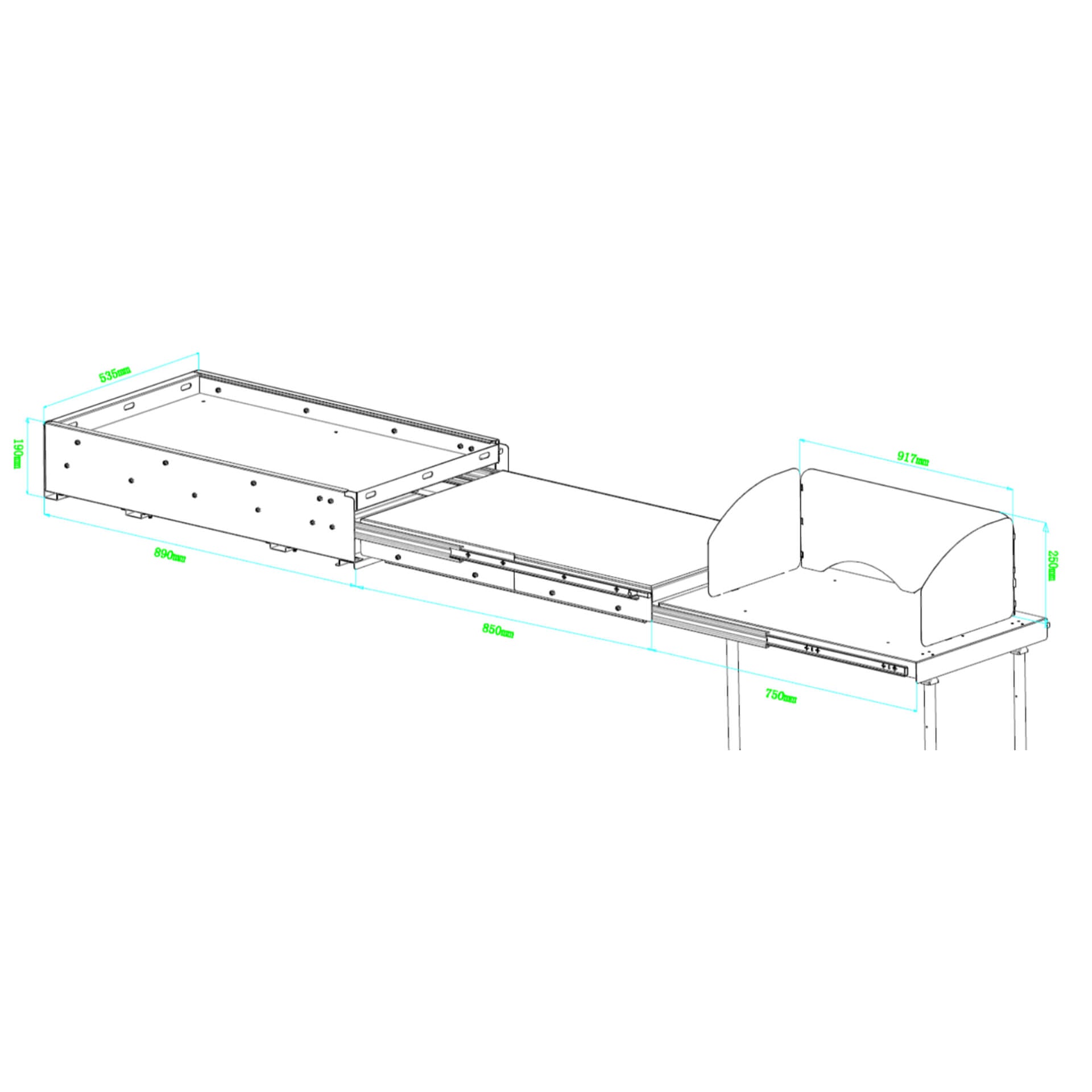 Modular Expedition Camping Slide-Out Cooking Station Drawer System