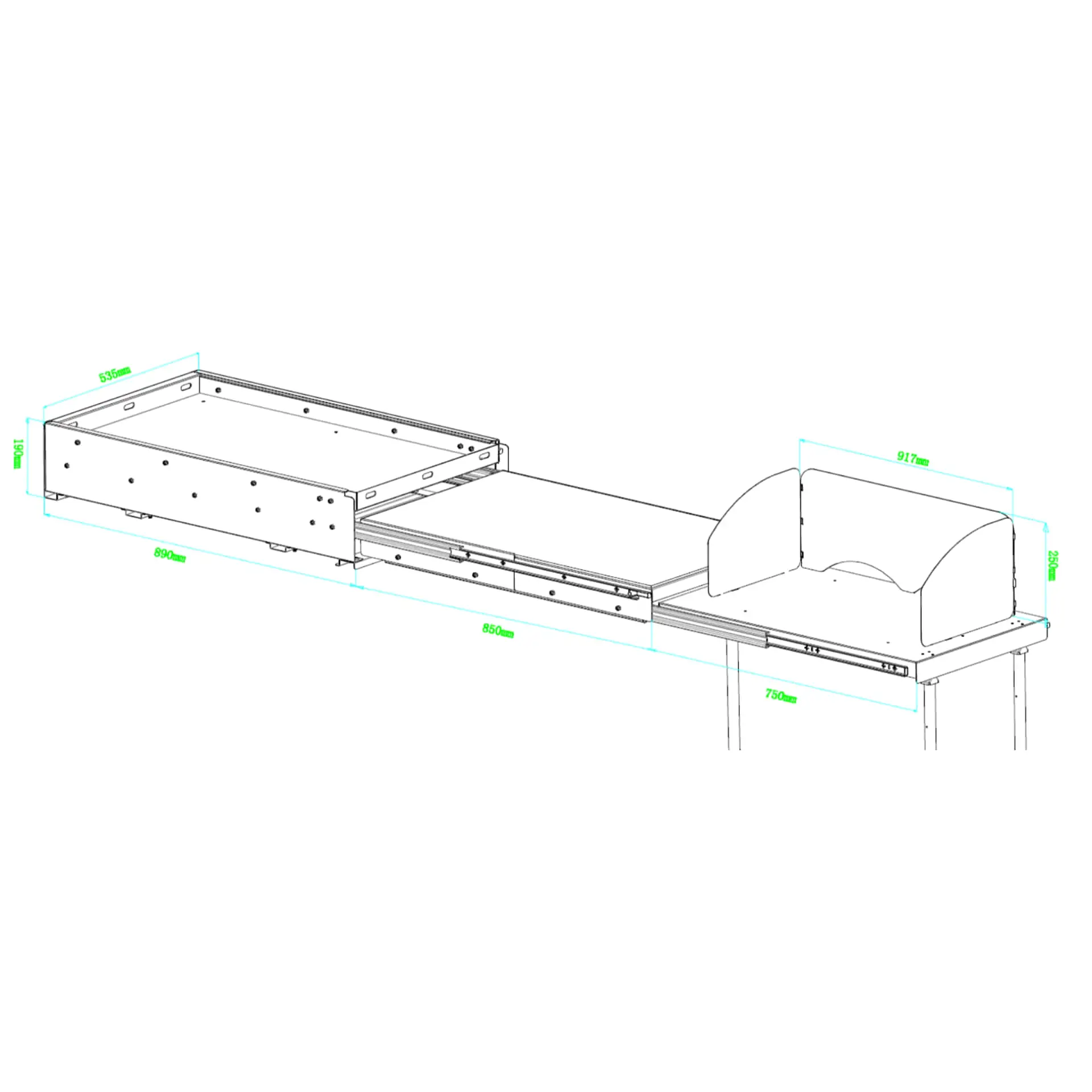 Modular Expedition Camping Slide-Out Cooking Station Drawer System