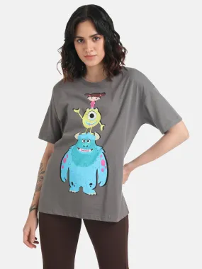 Monsters Inc  Disney  Printed Long T-Shirt With Sequin Work