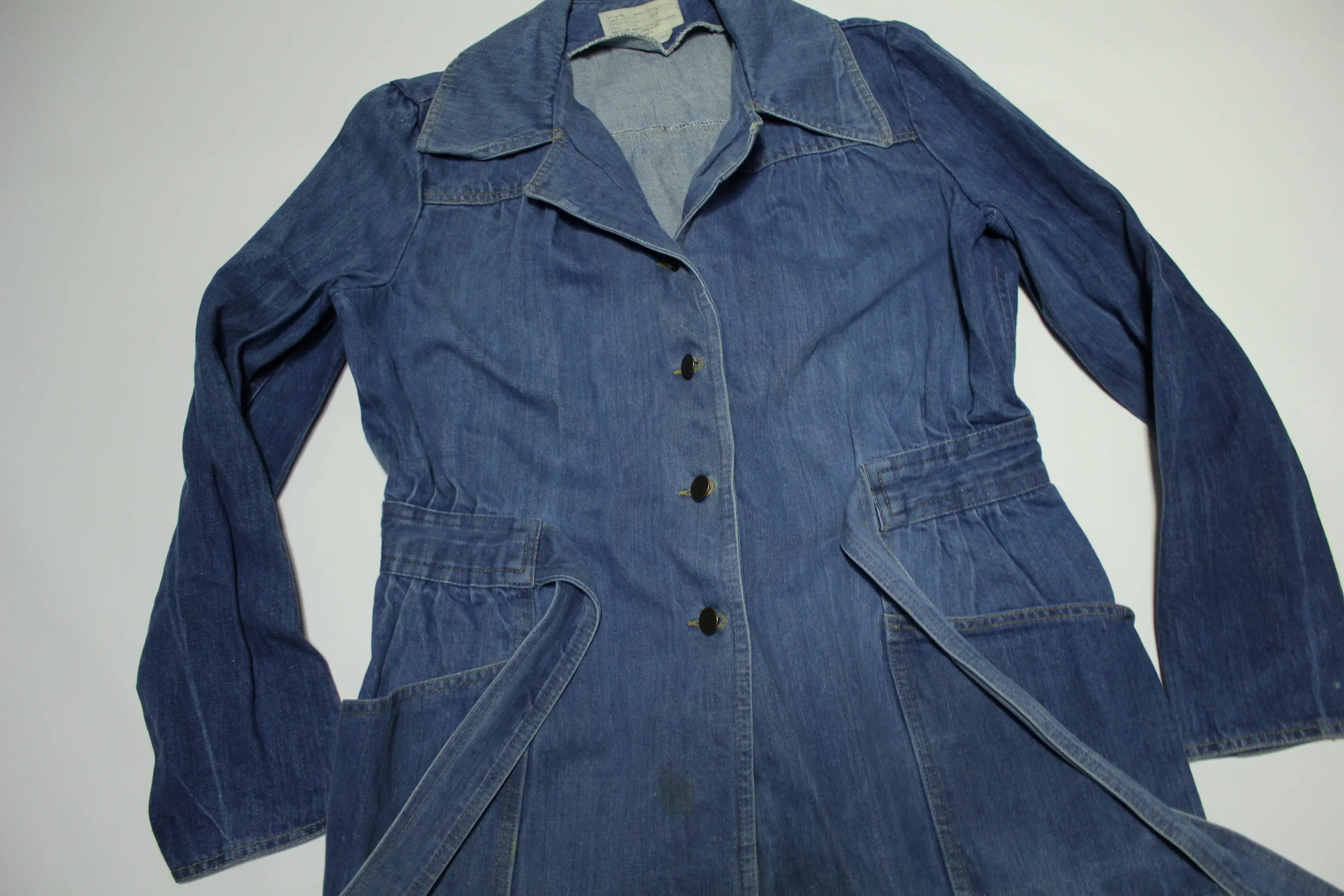 Montgomery Ward Waist Strap Vintage Denim 70's Disco Jean Jacket