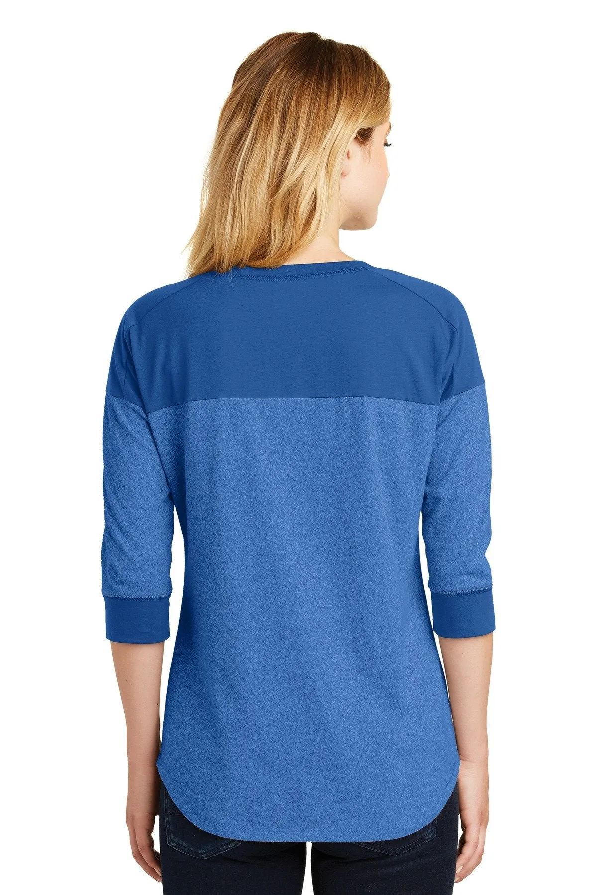 New Era Ladies Heritage Blend 3/4-Sleeve Baseball Raglan Tee LNEA104 Royal/ Royal Heather