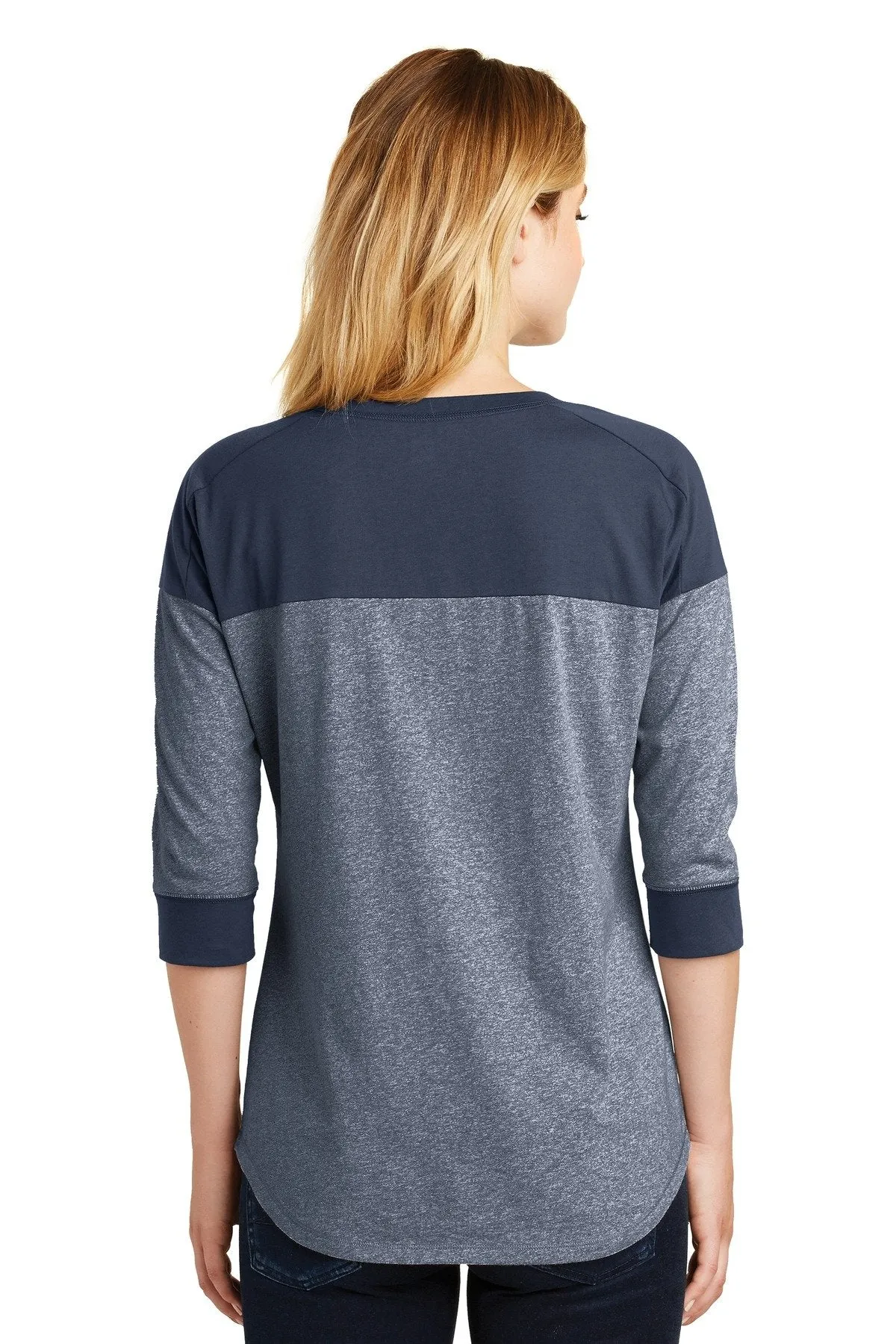 New Era Ladies Heritage Blend 3/4-Sleeve Baseball Raglan Tee LNEA104 True Navy/True Navy Twist