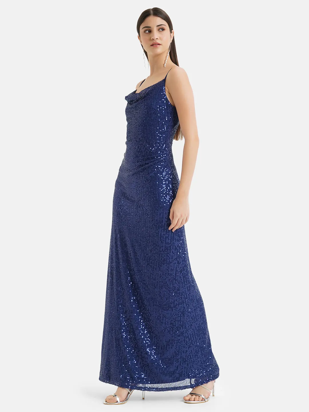 Noodle Strap Sequin Maxi Dress