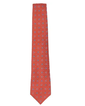 Orange Mini Medallion Woven Tie