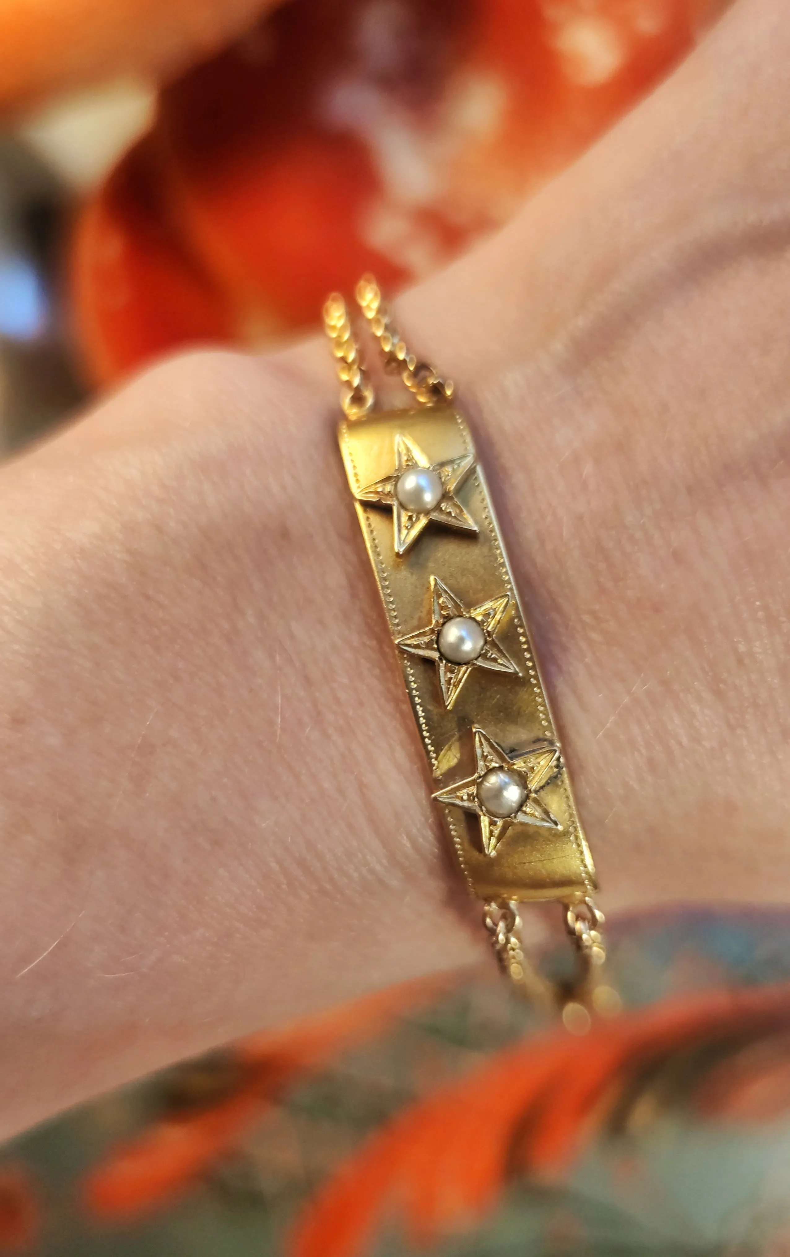 Orions belt bracelet with three stars