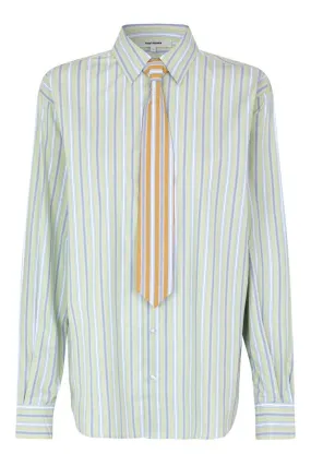 oval square Forever Tie Shirt Light Green Stripe