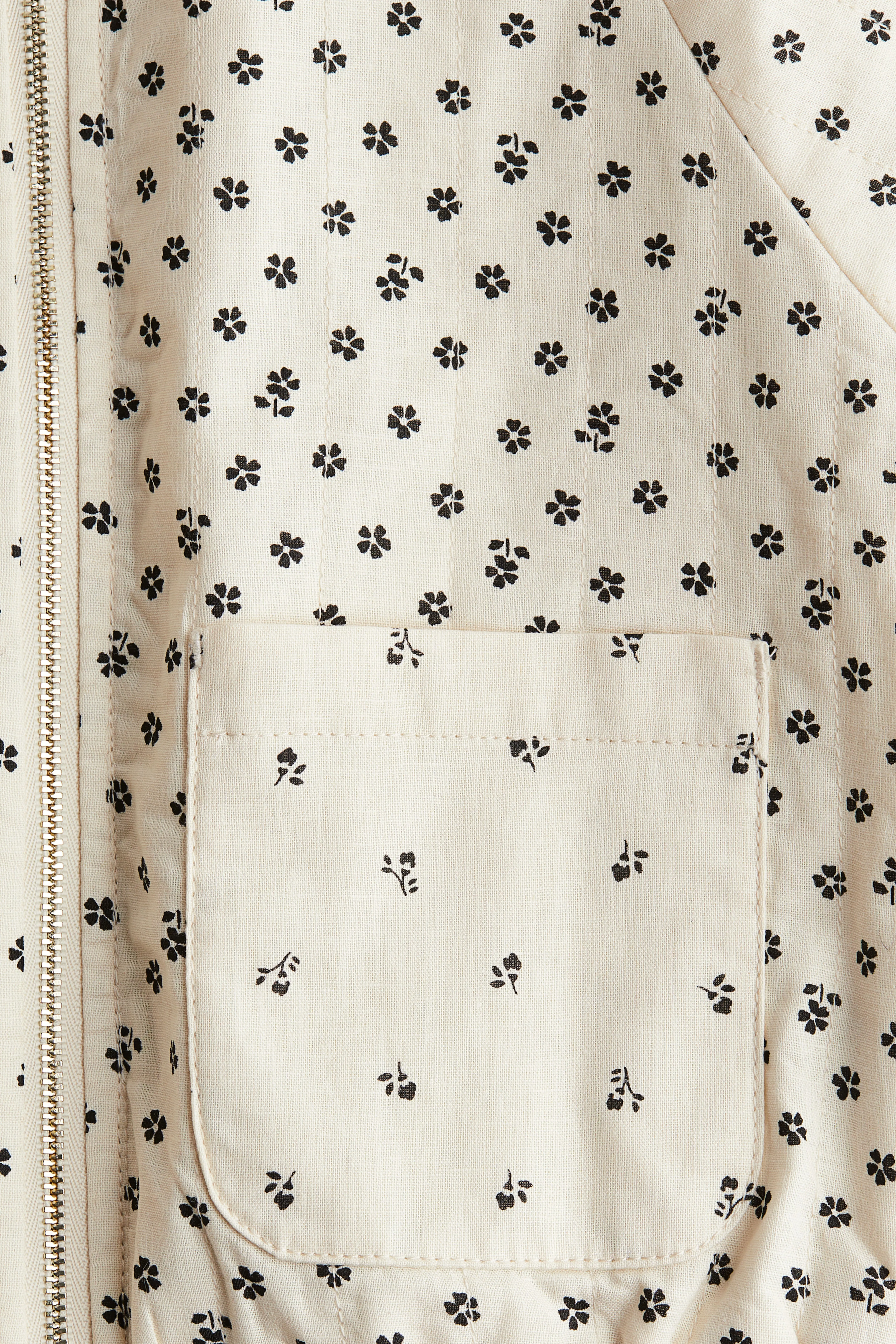 Patterned linen-blend jacket - Round neck - Long sleeve - Light beige/Floral - Kids | H&M GB