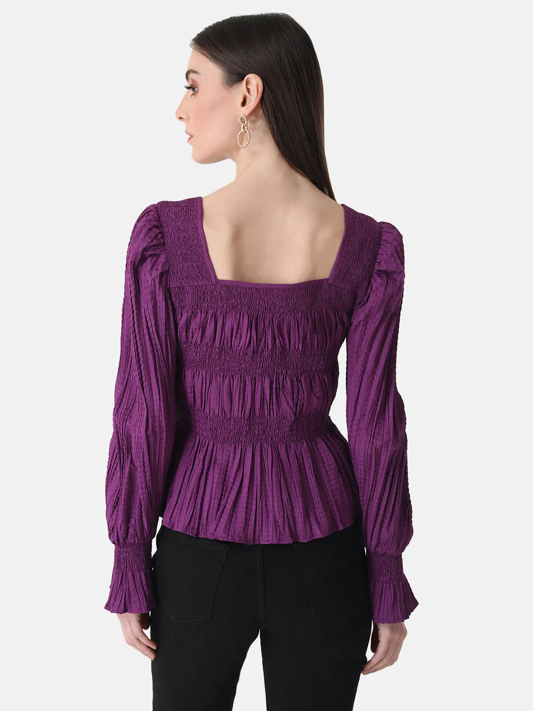 Pleated  Top With Smocking