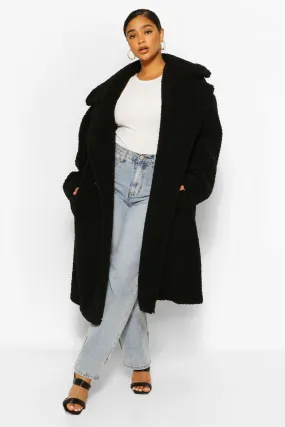 Plus Premium Teddy Faux Fur Oversized Coat