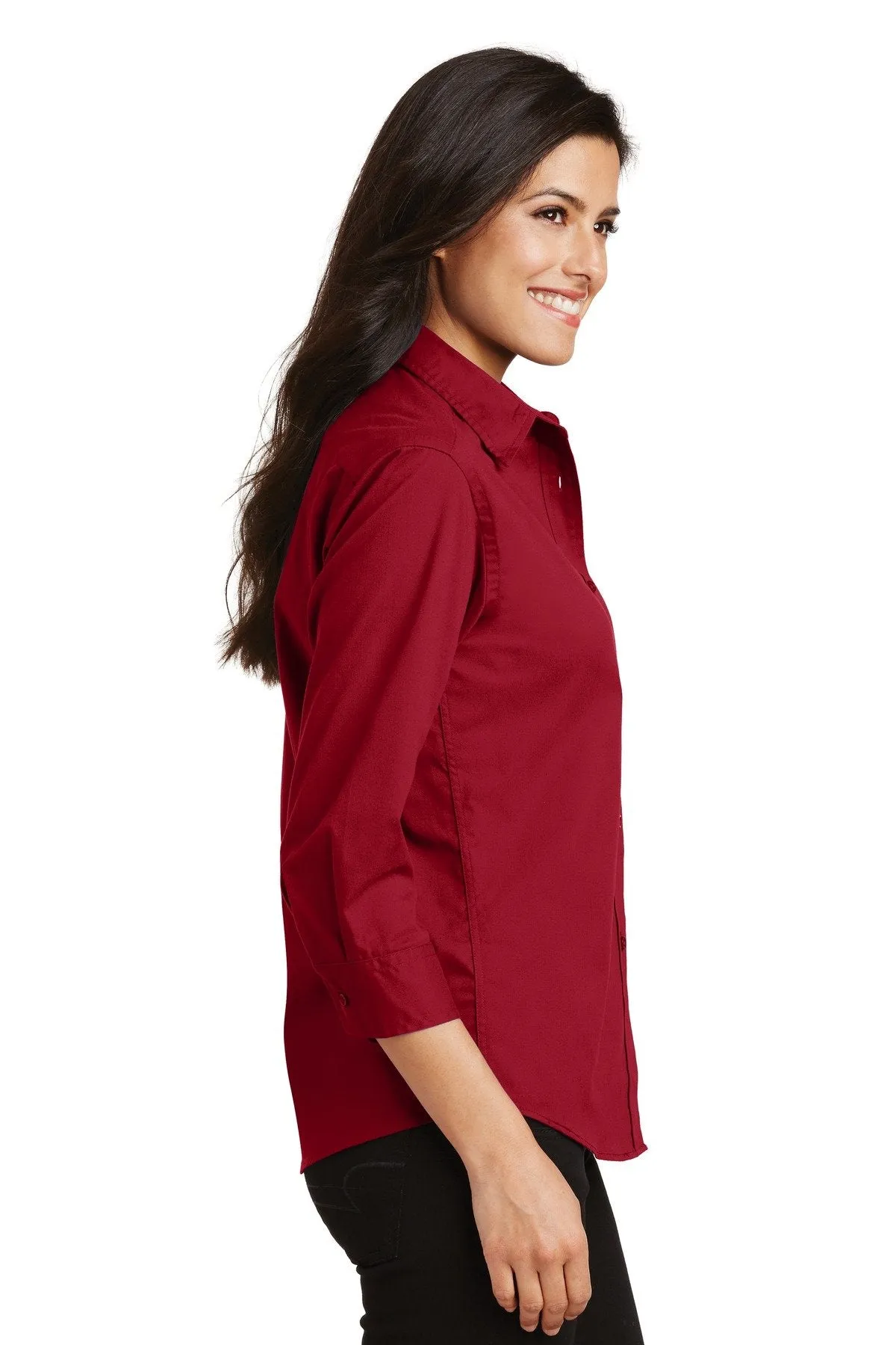 Port Authority Ladies 3/4-Sleeve Easy Care Shirt L612 Red