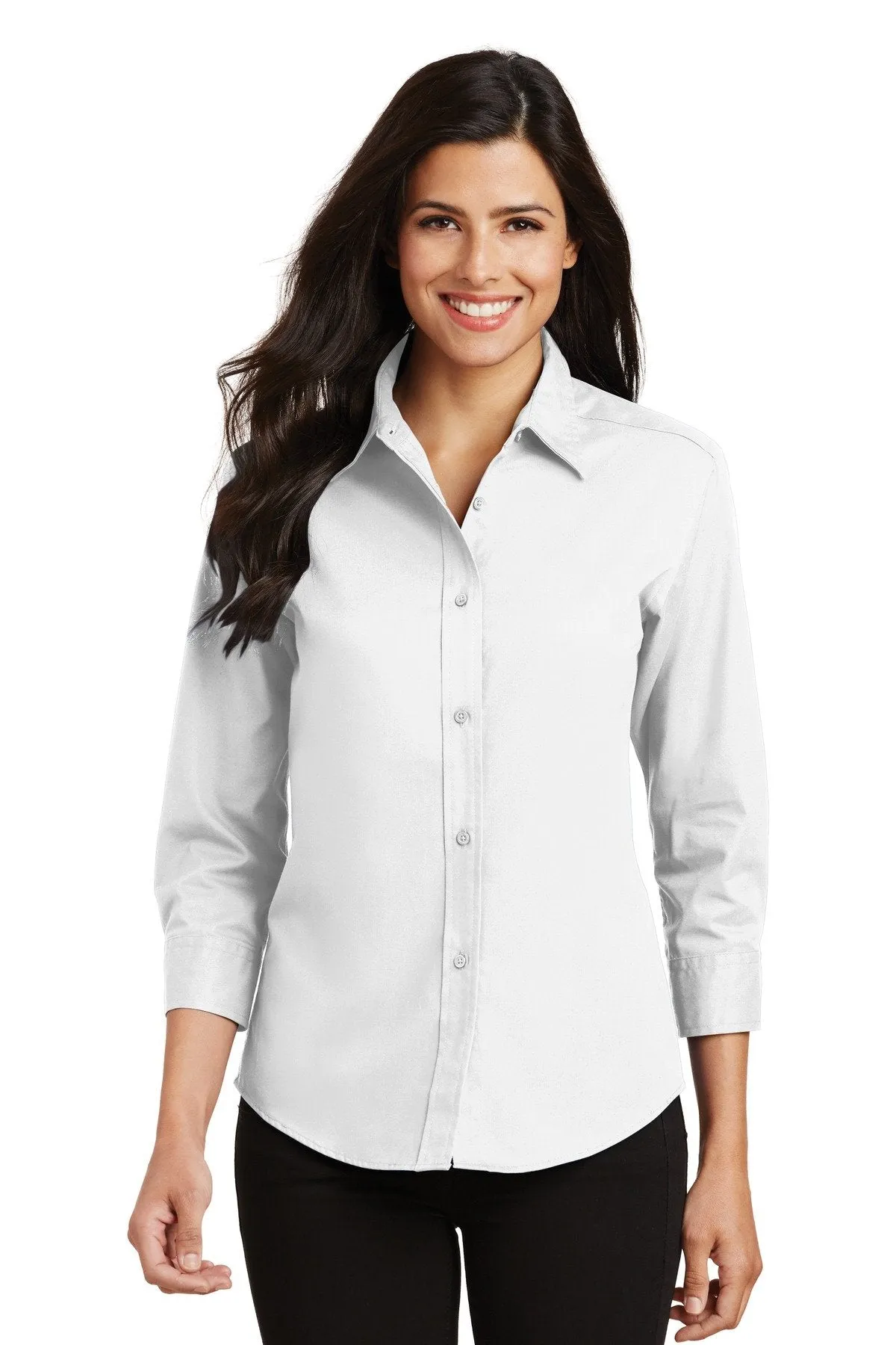 Port Authority Ladies 3/4-Sleeve Easy Care Shirt L612 White