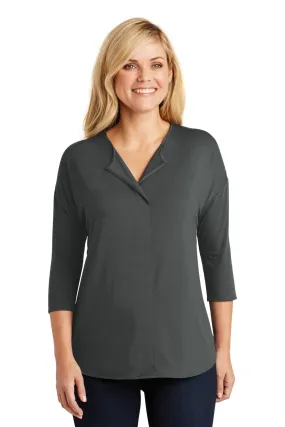 Port Authority Ladies Concept 3/4-Sleeve Soft Split Neck Top LK5433 Grey Smoke