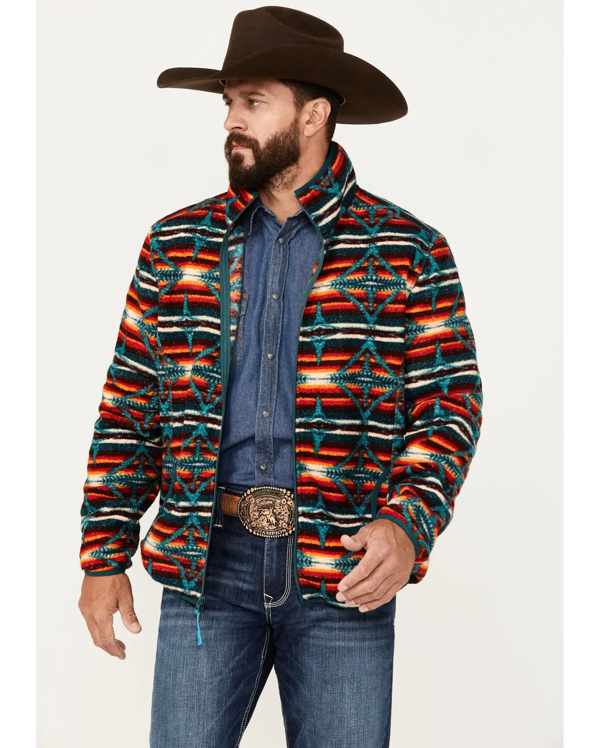 Product Name:  Rock & Roll Denim Men's Southwestern Print Berber Jacket