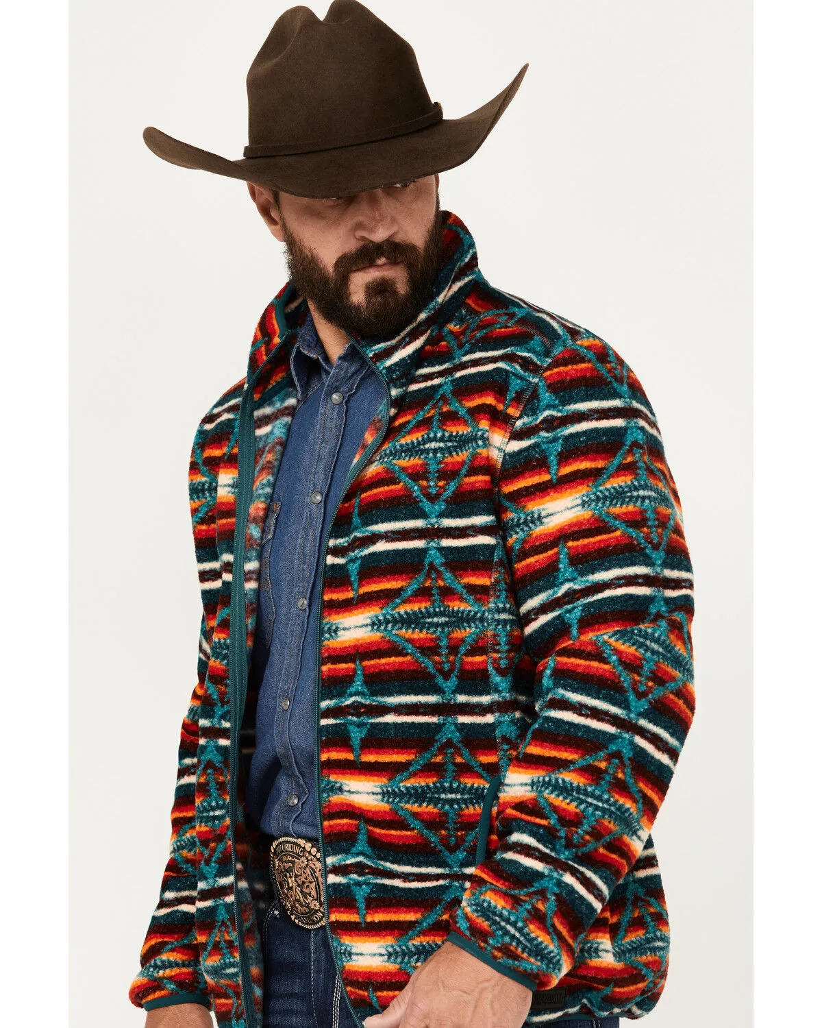 Product Name:  Rock & Roll Denim Men's Southwestern Print Berber Jacket