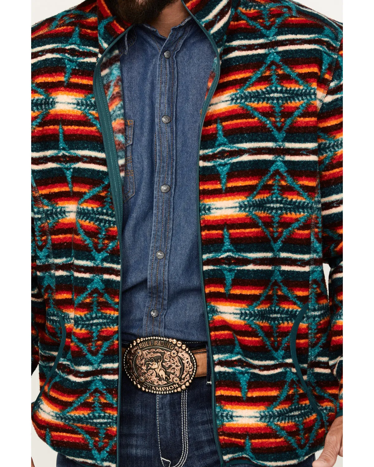 Product Name:  Rock & Roll Denim Men's Southwestern Print Berber Jacket