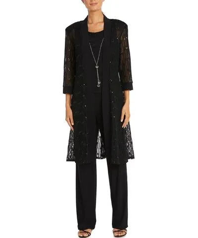 R & M Richards Womens 3PC Sequined Pant Suit