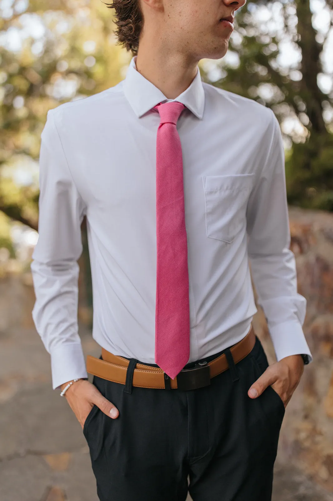 R&B Pink Solid Tie