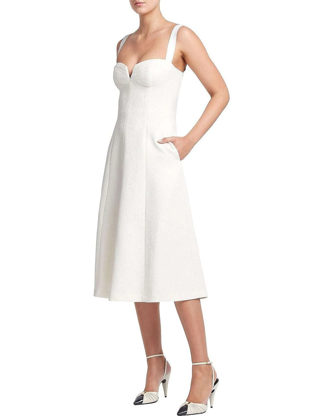 REBECCA VALLANCE Calla V-Wire Midi (Ivory) - RRP $699