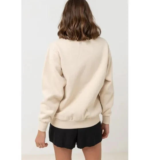 Rhythm Classic Womens Boyfriend Fleece Sweat - Oat