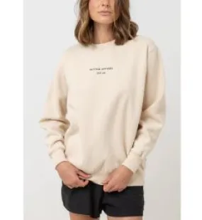 Rhythm Classic Womens Boyfriend Fleece Sweat - Oat