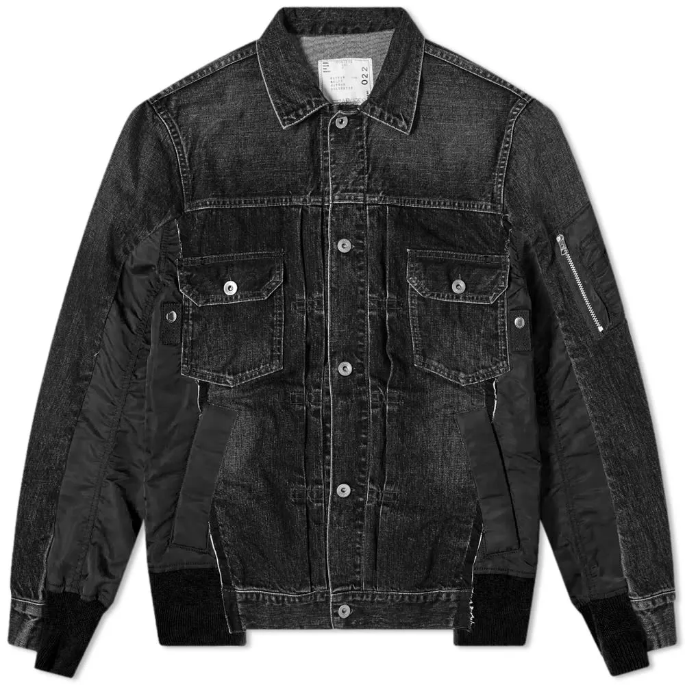 Sacai Denim MA-1 JacketBlack