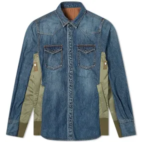 Sacai Denim ShirtBlue & Khaki