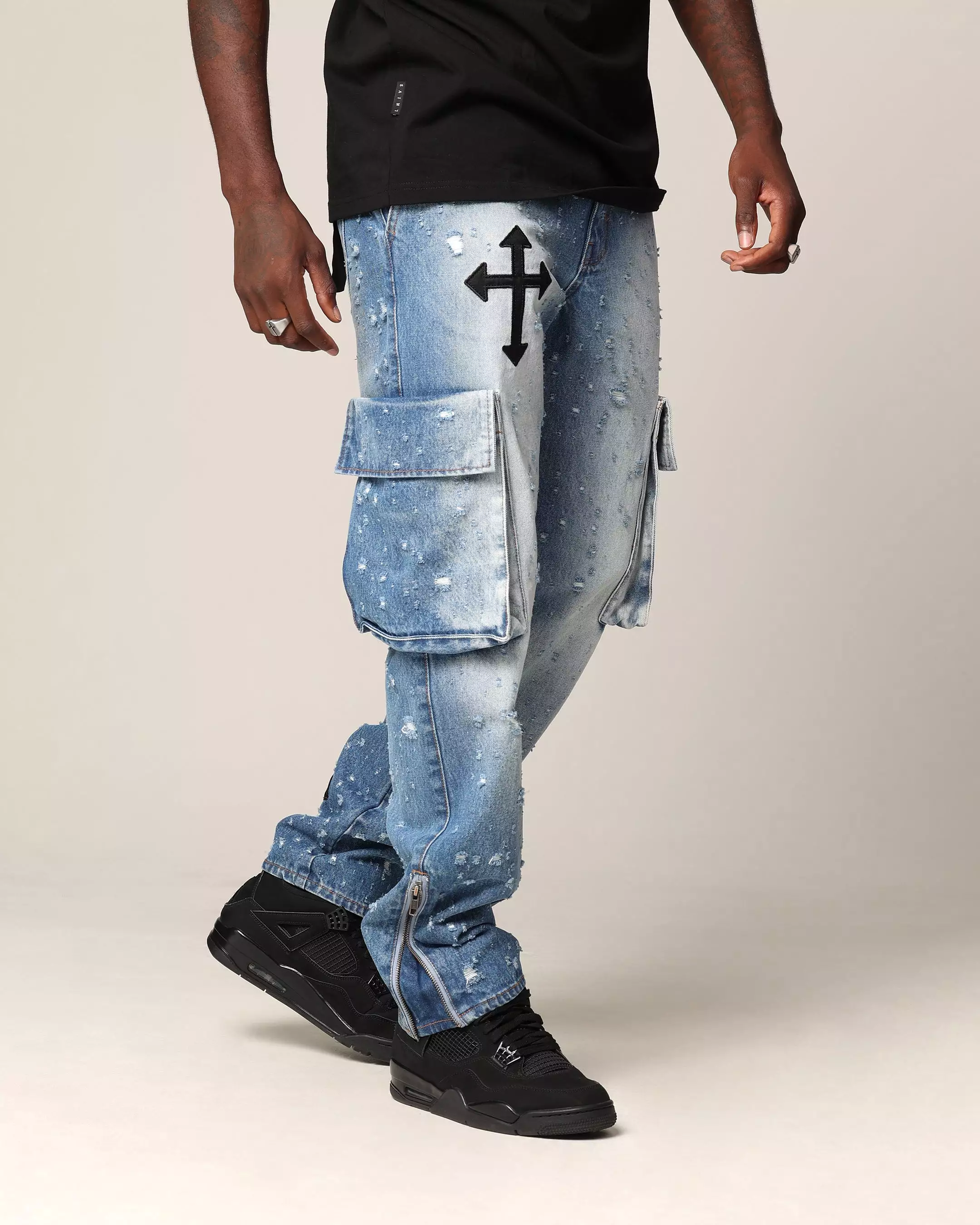 Saint Morta Sorcery Cargo Jeans Washed Blue