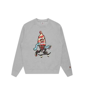 SKATE CONE CREWNECK - HEATHER GREY