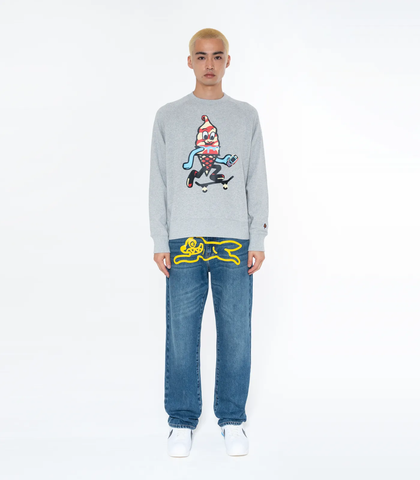 SKATE CONE CREWNECK - HEATHER GREY