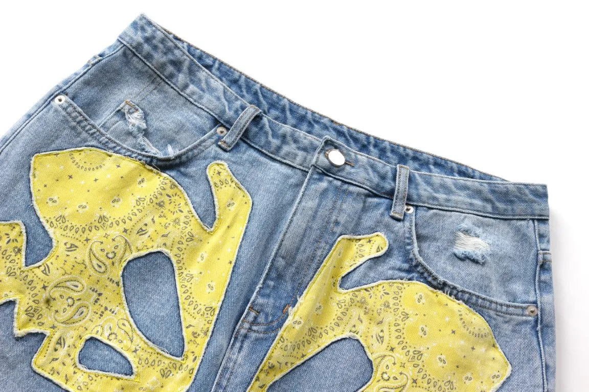 Skeleton Washed denim shorts (blue)