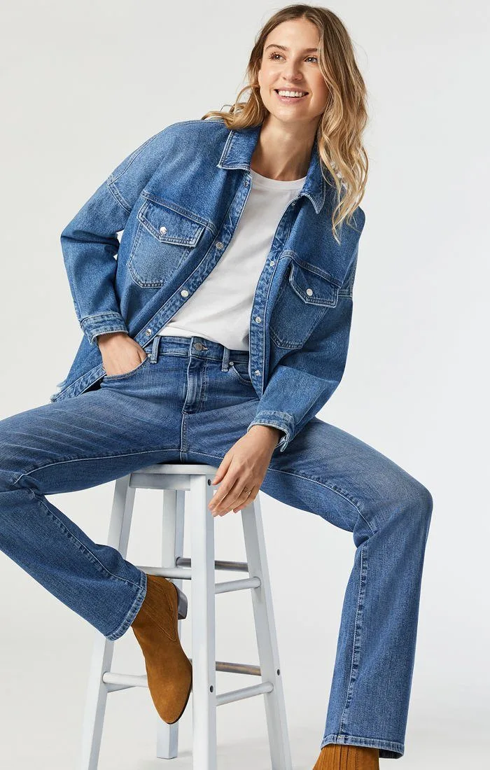 Sky organic blue Fiona denim shirt jacket