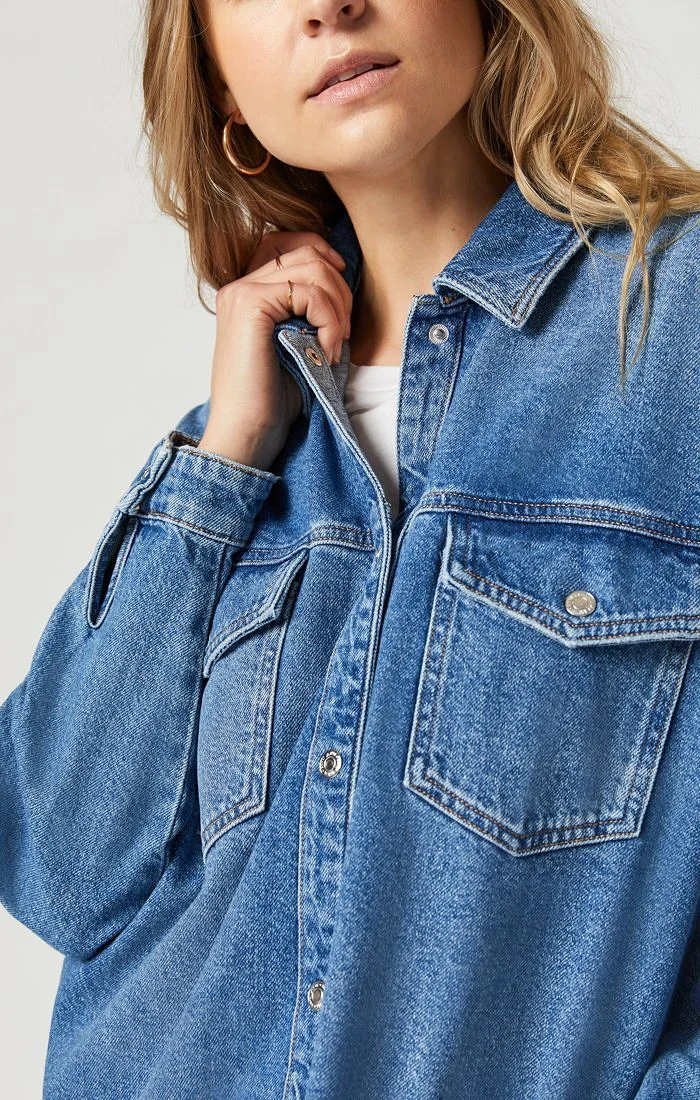 Sky organic blue Fiona denim shirt jacket