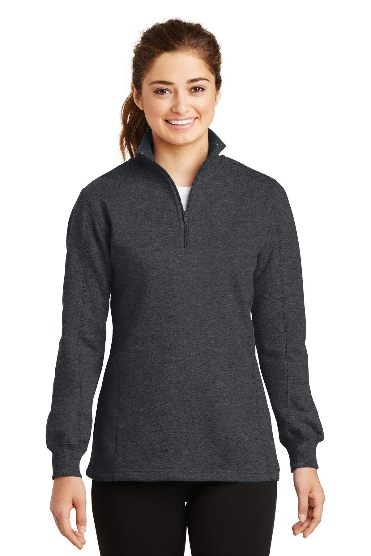 Sport-Tek Ladies 1/4-Zip Sweatshirt LST253 Graphite Heather