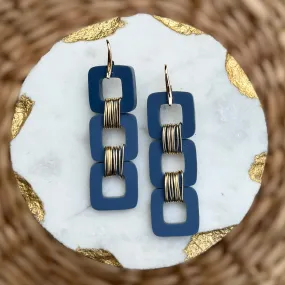 Square Stacks - Denim - Acrylic Earrings