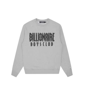 STRAIGHT LOGO CREWNECK - HEATHER GREY