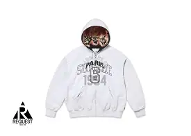 Supreme MM6 Maison Margiela Zip Up Hooded Sweatshirt “Ash Grey”