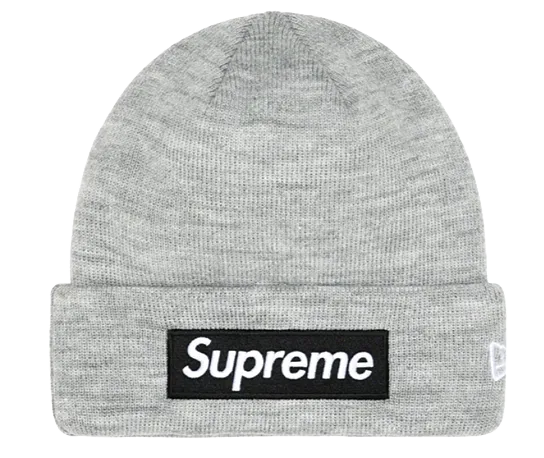 Supreme New Era Box Logo Beanie (FW22) Heather Grey