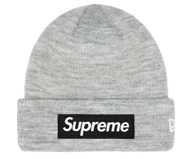 Supreme New Era Box Logo Beanie (FW22) Heather Grey