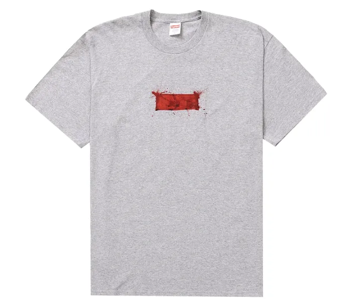 Supreme Ralph Steadman Box Logo Tee Heather Grey